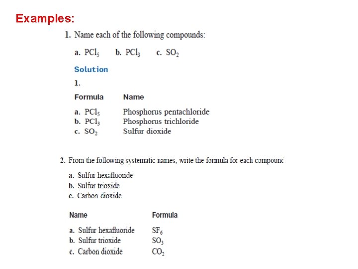 Examples: 