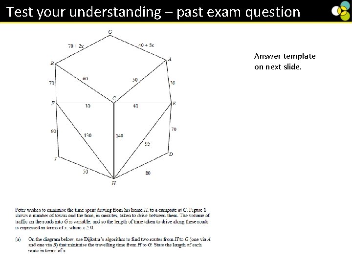 Test your understanding – past exam question Answer template on next slide. 1 Test your understanding – past exam question Answer template on next slide. 1
