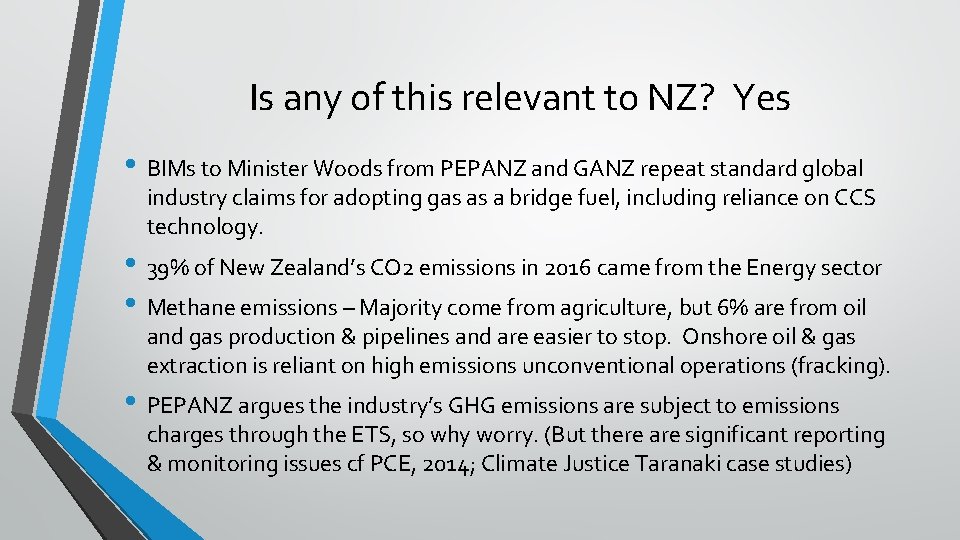 Is any of this relevant to NZ? Yes • BIMs to Minister Woods from