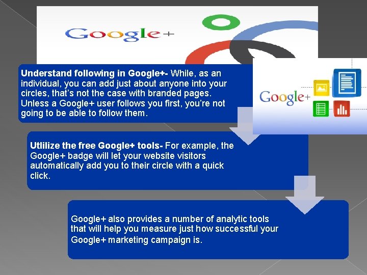 Understand following in Google+- While, as an individual, you can add just about anyone Understand following in Google+- While, as an individual, you can add just about anyone