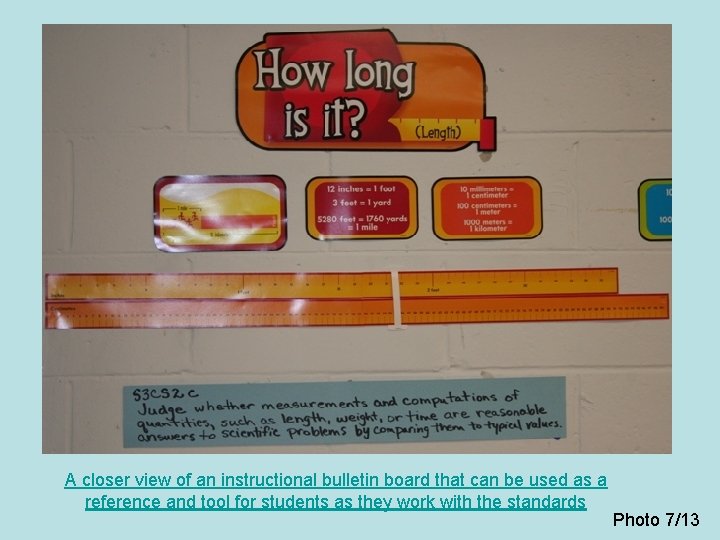 A closer view of an instructional bulletin board that can be used as a