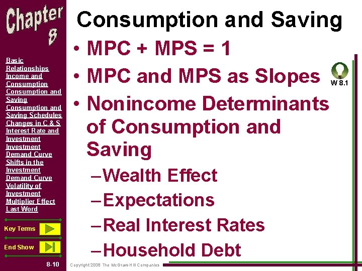 Consumption and Saving Basic Relationships Income and Consumption and Saving Schedules Changes in C Consumption and Saving Basic Relationships Income and Consumption and Saving Schedules Changes in C