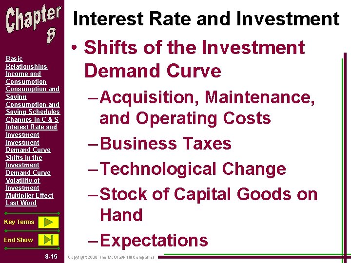 Basic Relationships Income and Consumption and Saving Schedules Changes in C & S Interest Basic Relationships Income and Consumption and Saving Schedules Changes in C & S Interest