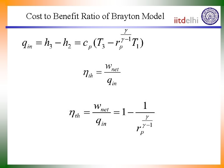 Cost to Benefit Ratio of Brayton Model 