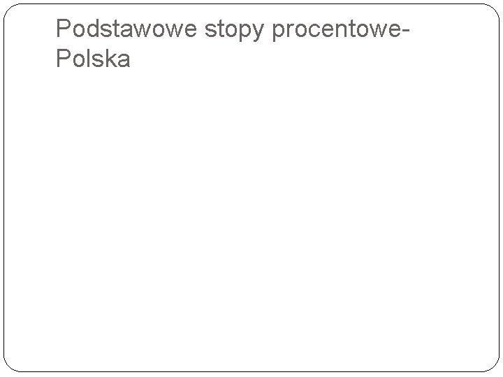 Podstawowe stopy procentowe. Polska Podstawowe stopy procentowe. Polska