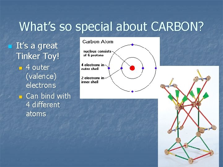 What’s so special about CARBON? n It’s a great Tinker Toy! n n 4