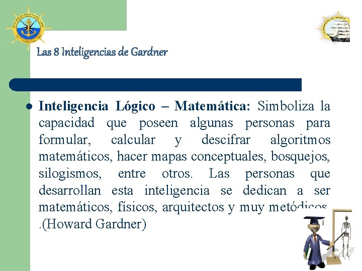 Las 8 Inteligencias de Gardner l Inteligencia Lógico – Matemática: Simboliza la capacidad que