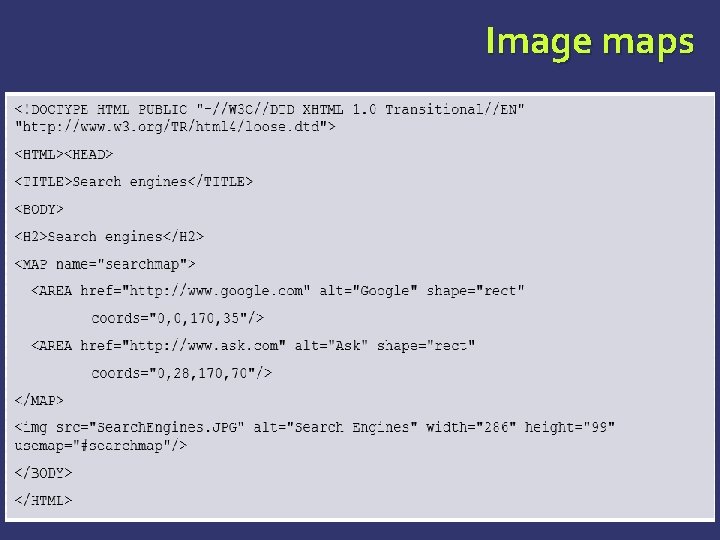 Image maps 