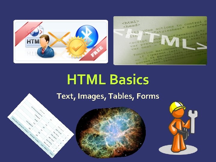 HTML Basics Text, Images, Tables, Forms 