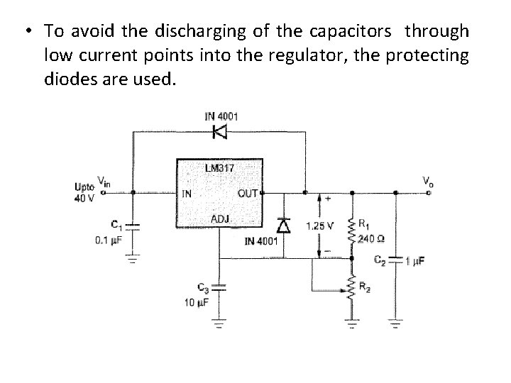  • To avoid the discharging of the capacitors through low current points into
