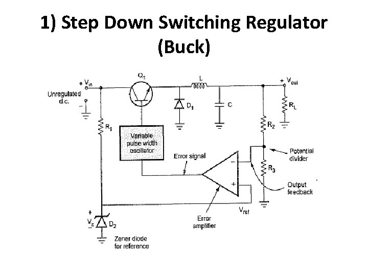 1) Step Down Switching Regulator (Buck) 