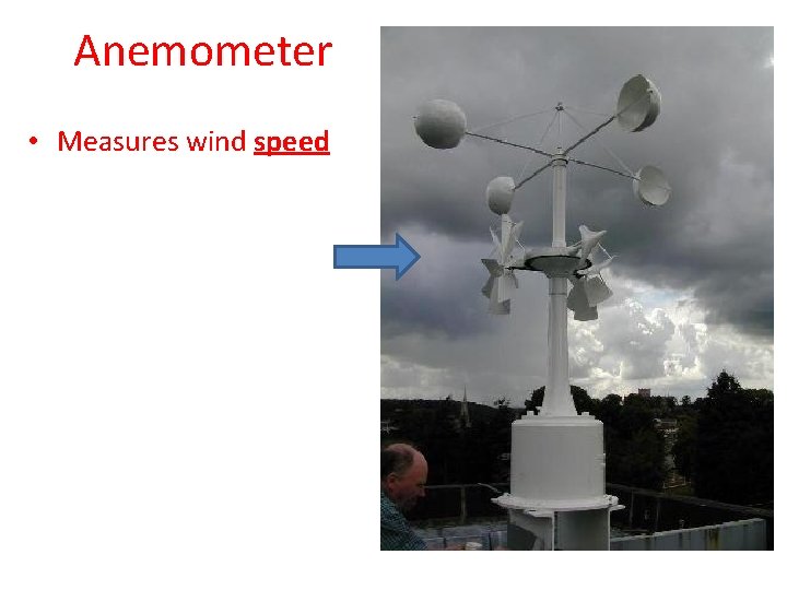 Anemometer • Measures wind speed 