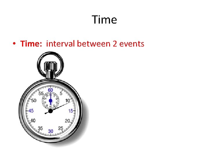 Time • Time: interval between 2 events 