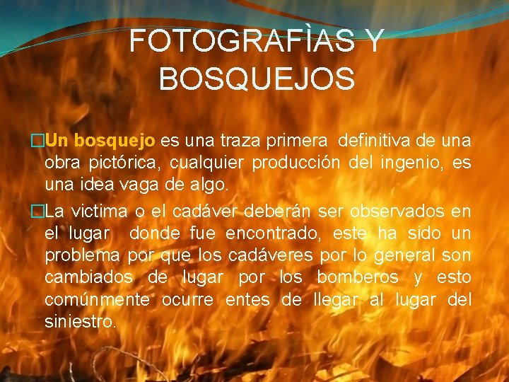 FOTOGRAFÌAS Y BOSQUEJOS �Un bosquejo es una traza primera definitiva de una obra pictórica,