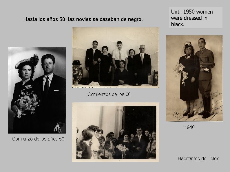 Hasta los años 50, las novias se casaban de negro. Comienzos de los 60