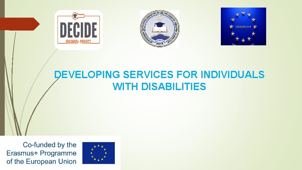 DEVELOPING SERVICES FOR INDIVIDUALS WITH DISABILITIES 