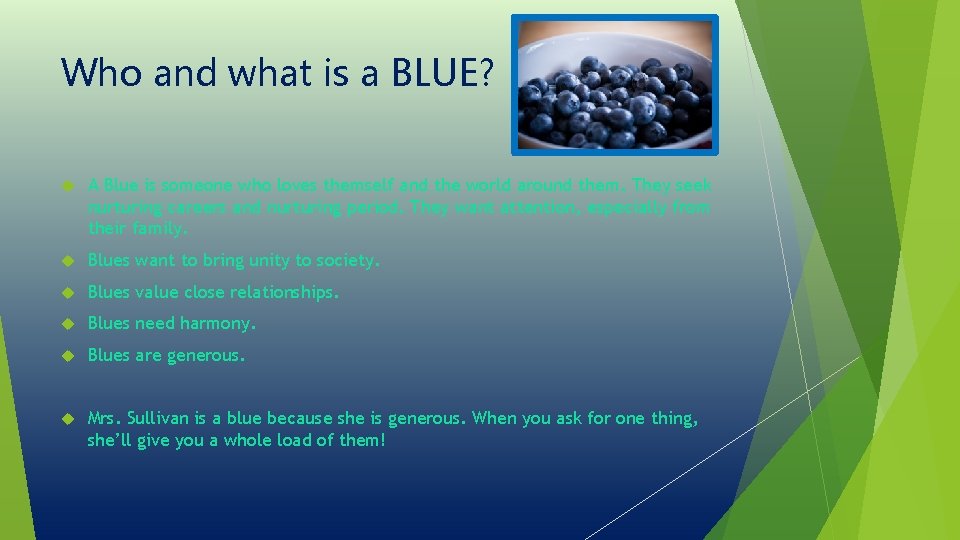 Who and what is a BLUE? A Blue is someone who loves themself and