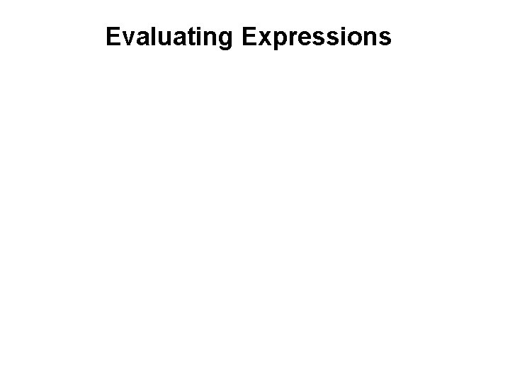 Evaluating Expressions 