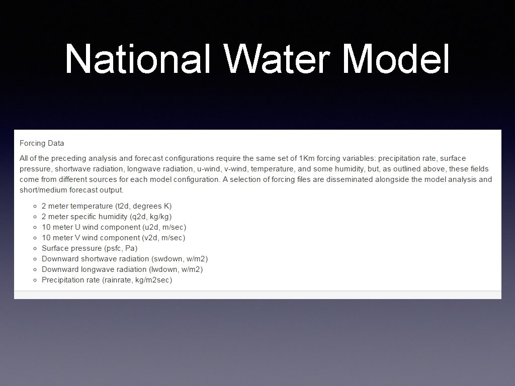 National Water Model 