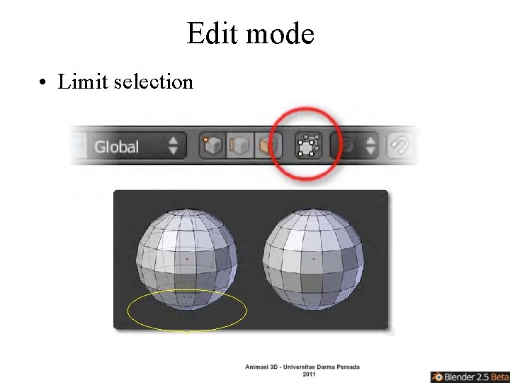 Edit mode • Limit selection 
