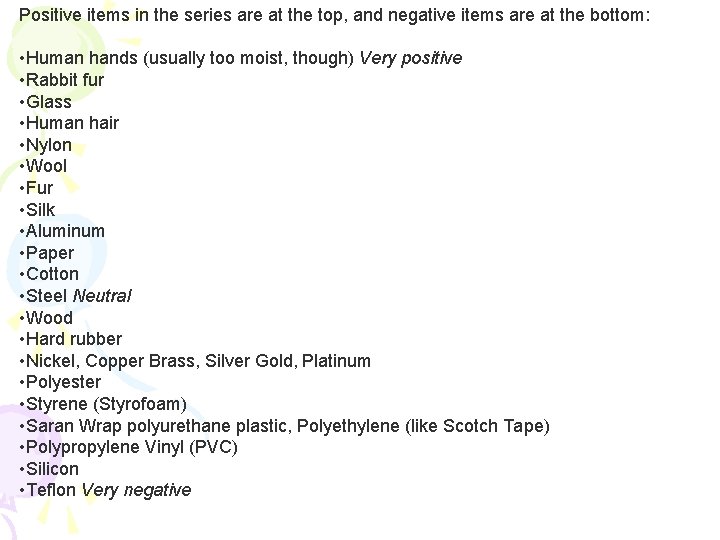 Positive items in the series are at the top, and negative items are at
