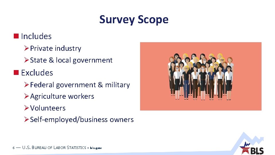 Survey Scope Includes Ø Private industry Ø State & local government Excludes Ø Federal