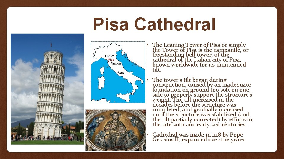 Pisa Cathedral • The Leaning Tower of Pisa or simply the Tower of Pisa