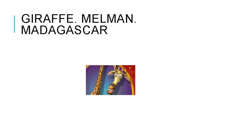 GIRAFFE. MELMAN. MADAGASCAR 