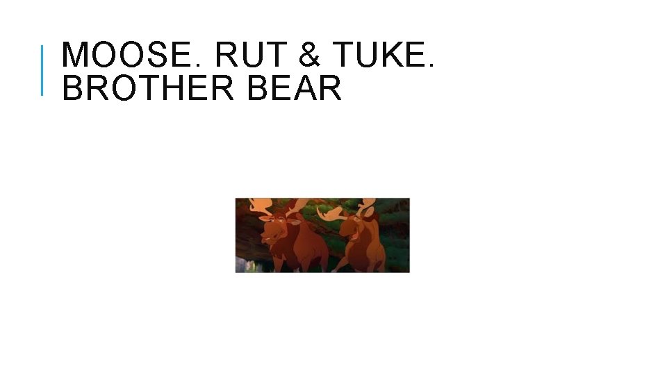 MOOSE. RUT & TUKE. BROTHER BEAR 