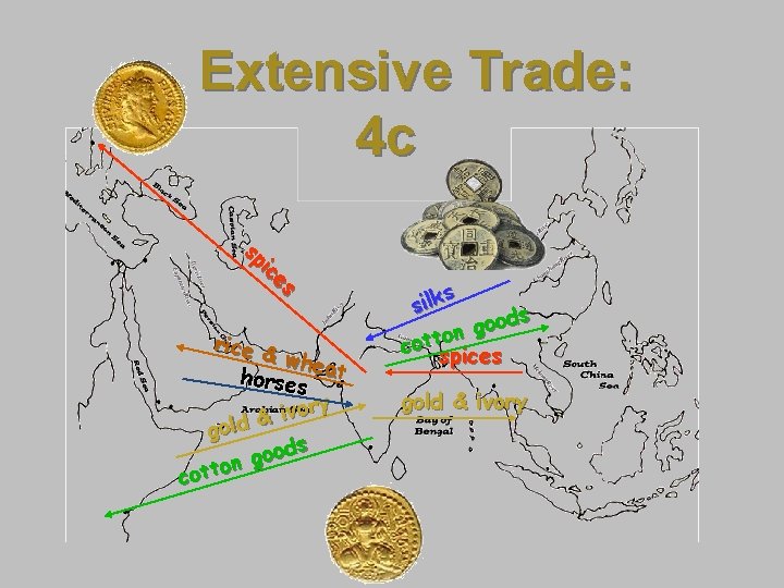 Extensive Trade: 4 c sp ic es rice & whea horses t vory i