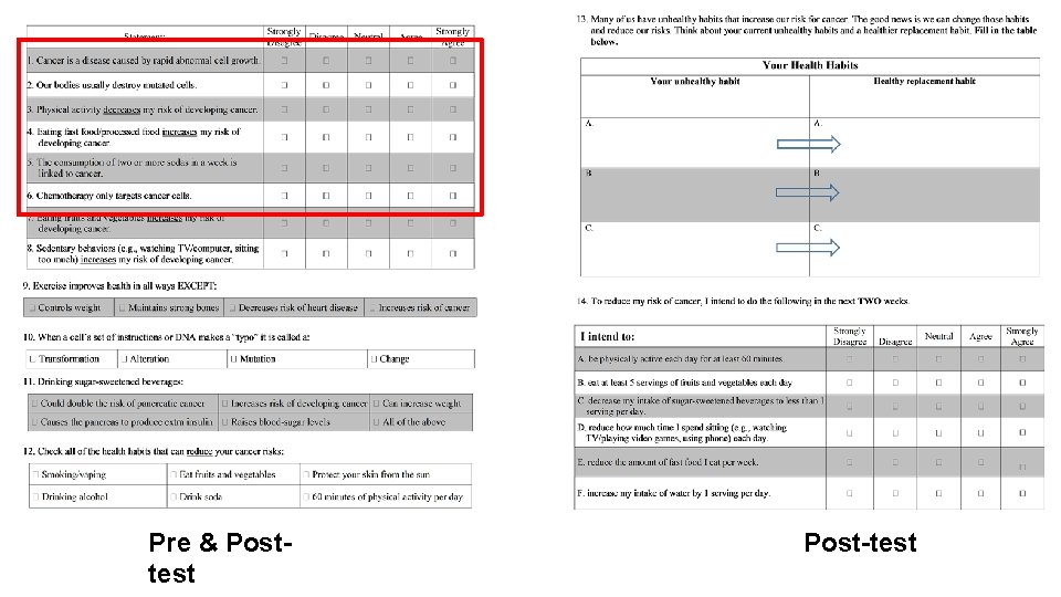 Pre & Posttest Post-test 