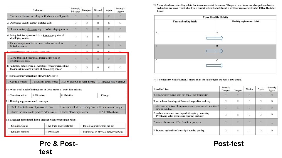 Pre & Posttest Post-test 