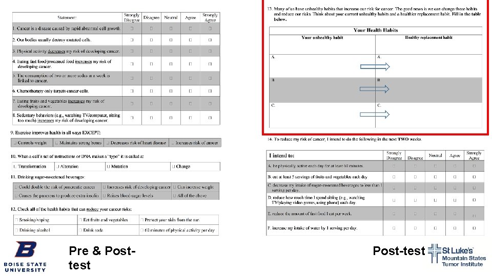 Pre & Posttest Post-test 