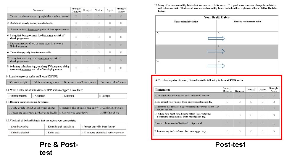 Pre & Posttest Post-test 