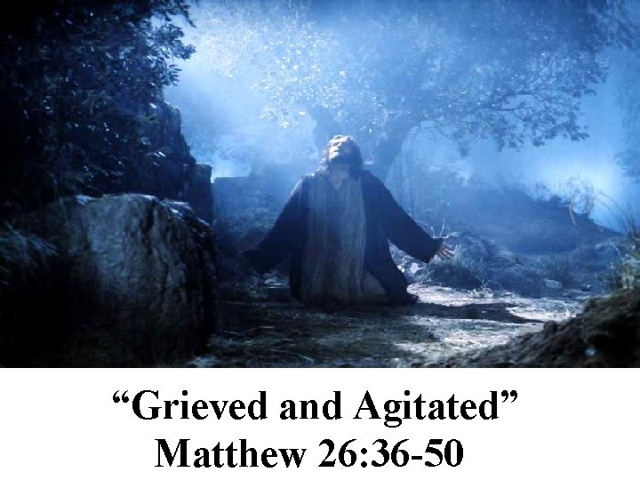 “Grieved and Agitated” Matthew 26: 36 -50 