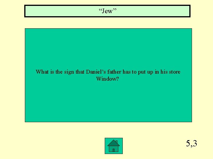 “Jew” What is the sign that Daniel’s father has to put up in his