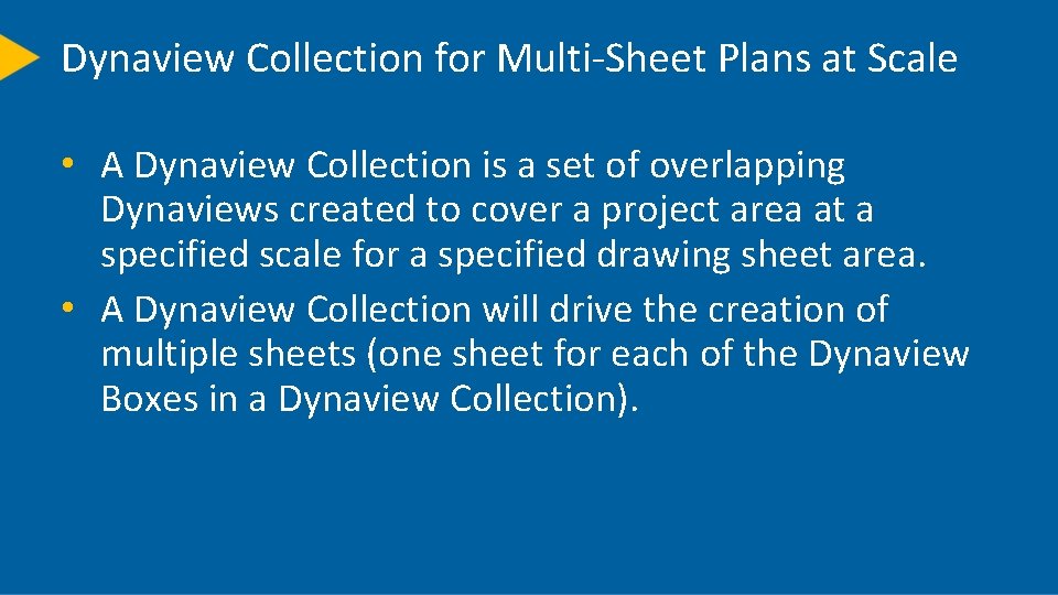 Dynaview Collection for Multi-Sheet Plans at Scale • A Dynaview Collection is a set