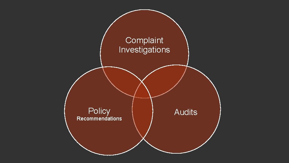 Complaint Investigations Policy Recommendations Audits 