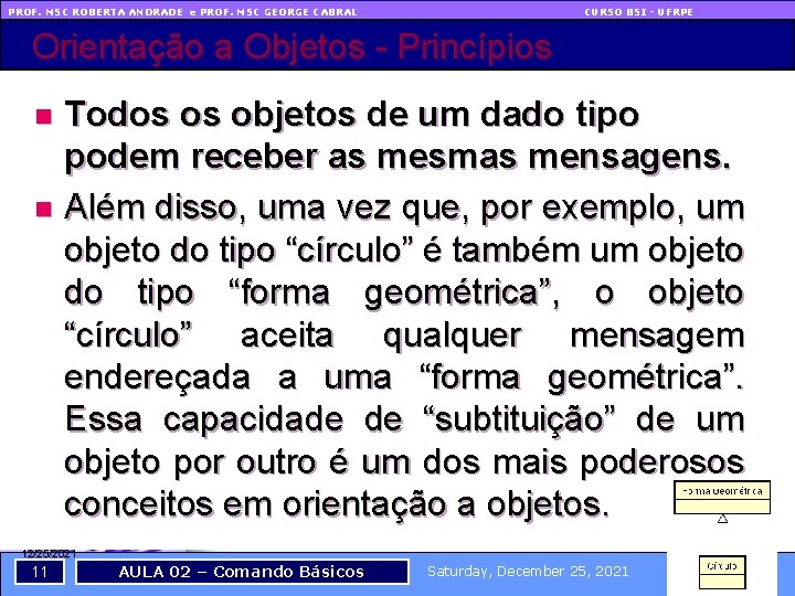 PROF. MSC ROBERTA ANDRADE e PROF. MSC GEORGE CABRAL CURSO BSI - UFRPE Orientação