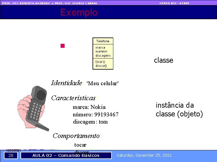 PROF. MSC ROBERTA ANDRADE e PROF. MSC GEORGE CABRAL CURSO BSI - UFRPE Exemplo