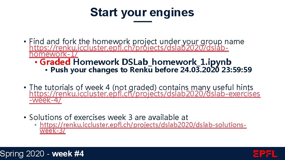 Start your engines • Find and fork the homework project under your group name
