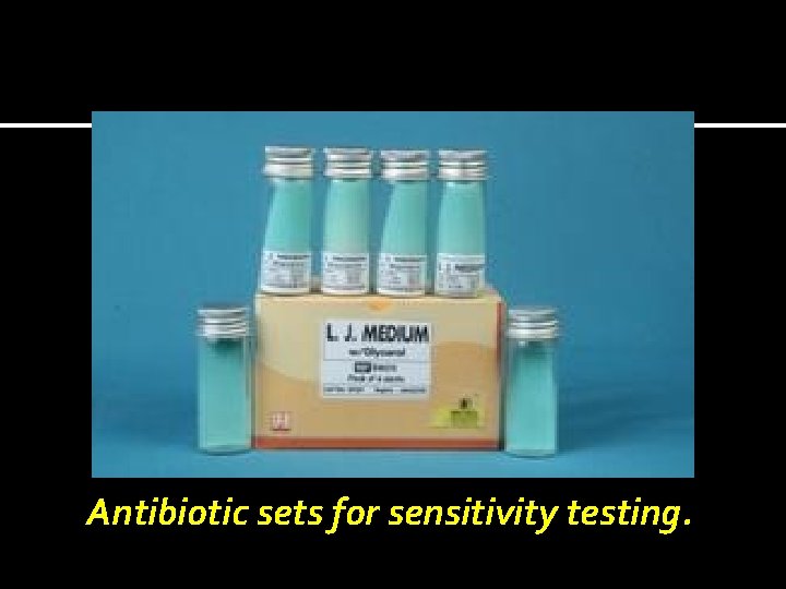 Antibiotic sets for sensitivity testing. 