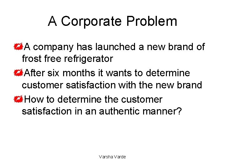 A Corporate Problem +A company has launched a new brand of frost free refrigerator