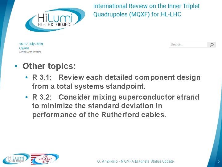 Production Readiness Reviews • Other topics: • R 3. 1: Review each detailed component