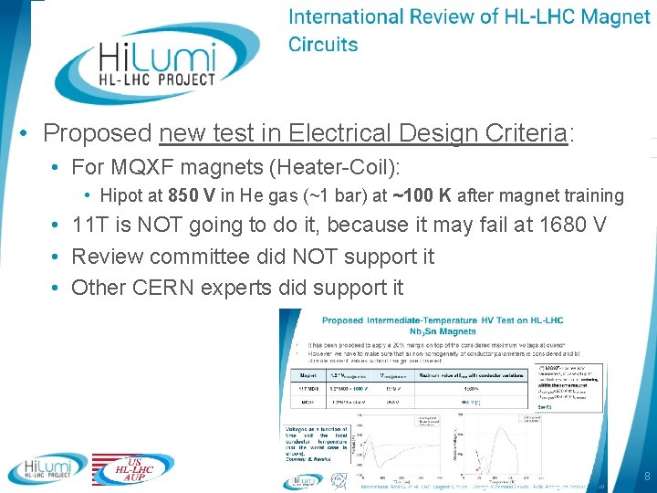  • Proposed new test in Electrical Design Criteria: • For MQXF magnets (Heater-Coil):