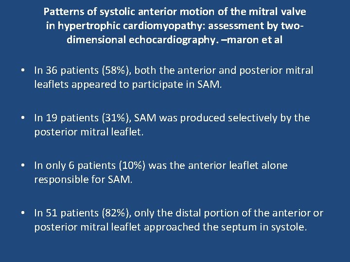 Patterns of systolic anterior motion of the mitral valve in hypertrophic cardiomyopathy: assessment by