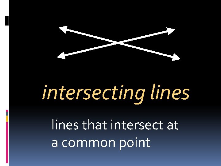 intersecting lines that intersect at a common point 