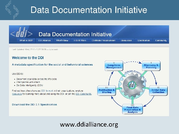 The DDI Community www. ddialliance. org 