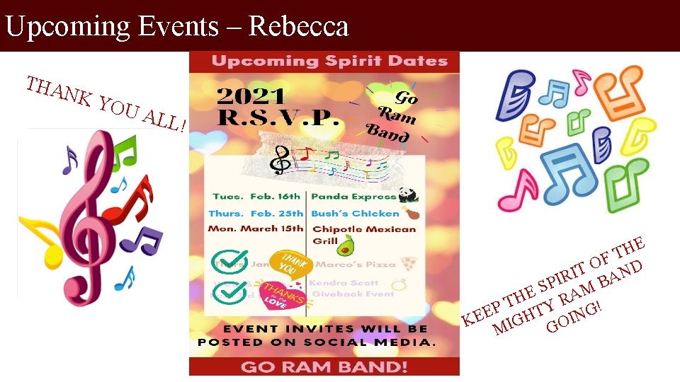 Upcoming Events – Rebecca THA N K YO U AL L! HE T F