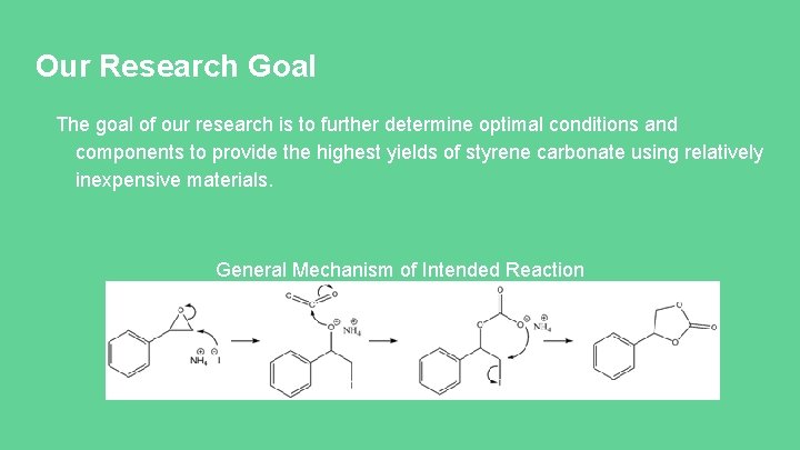 Our Research Goal The goal of our research is to further determine optimal conditions